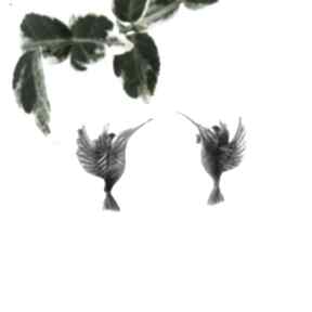 Kolczyki - kolibry szare II
