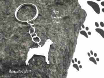 Rottweiler srebro próby 925 brelok nr 7 breloki frrodesign rasy psów, rękodzieło, prezent