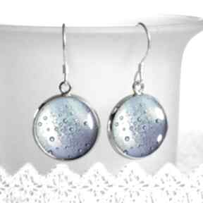 Małe niebieskie kolczyki wiszące - srebro i szkło artystyczne gala vena srebrne, prezent