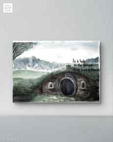 Hobbit obraz akwarela 35x50 władca pierścieni lotr film cytat tolkien kkjustpaint, las we mgle