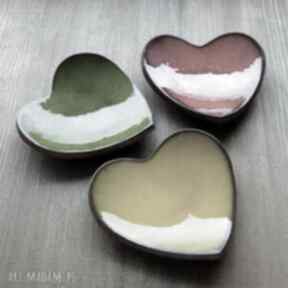 Kolorowe fusetki ceramika pracownia ako, miseczki, wesołe, romantyczne, serce
