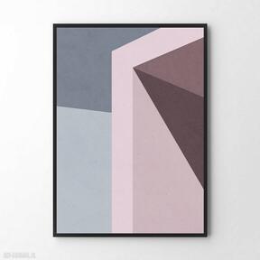 Plakat różowa abstrakcja - 40x50 cm plakaty hogstudio, geometria, geometryczne