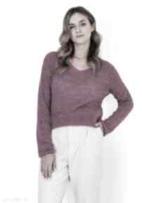 Swetrowa - swe320 amarant mkm swetry, różowy cienki bluzka, sweter z długim