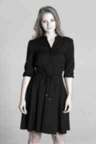 Uniwersalna z delikatną, suk156 czarny lanti urban fashion sukienka, stójka, kobieca, sexy