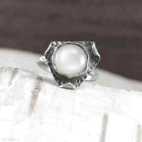 Kamień księżycowy i srebro 1788a - r 14,5 chile art perłowy, pierścionek