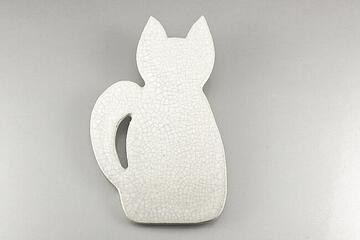 Biały kot broszki van boo ceramika
