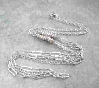Naszyjnik z perłami lahovska elegancki, z perłowy łańcuch, srebro, srebrny