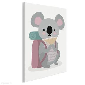 Obraz na płótnie - dziecięcy zwierzę koala 50x70 cm 80214 vaku dsgn, miś, kanapka, plecak