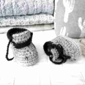 Buciki barrow tweed dziane, prezent, ręcznie wykonane