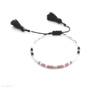 Bransoletka minimal - red and black ilovehandmade, minimalistyczne, chwost