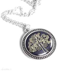 duży medalion z łańcuszkiem unikatowa grafika za szkłem srebro naszyjniki gala vena srebrny
