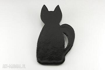 Czarny kot broszki van boo ceramika