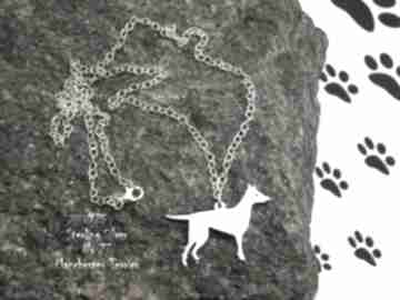 Manchester terrier srebro próby 925 naszyjnik nr 27 frrodesign, z psem, rękodzieło handmade