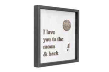 Drewniany obraz plakat love you the moon and back home design