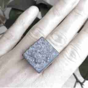 z niebieską rozmiar 14 nori pierścionek, nieskieskie oczko, druza, kryształki, duży