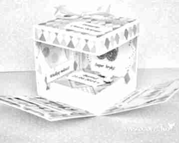 Exploding box na chrzest scrapbooking kartki wrzosowisko, pamiątka, prezent, pudełko