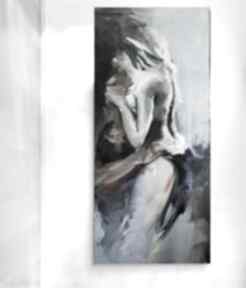 Lights out - 150x60 galeria alina louka duży kochankowie, malarstwo, kobieta mężczyzna obraz
