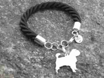 Gryfonik srebro próby 925 bransoletka nr 30 frrodesign, z psem, rękodzieło handmade, prezent