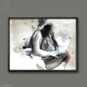 "speachless" - 100x70 galeria alina louka kobieta, mężczyzna obraz, do sypialni, para