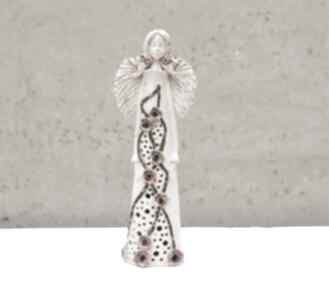 Anioł z kwiatami ceramika kącik pomysłów ceramiczny, ręcznie wykonany
