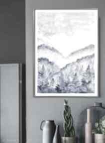 50x70cm małgorzata domańska góry, plakat, akwarele, sztuka, ilustracja