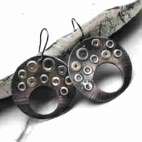 Kolczyki z miedzi w kształcie koła c764 artseko miedziana bizuteria - prezent