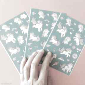 Naklejki jednorożce scrapbooking kartki wow stickers, do notesu, albumy, akcesoria