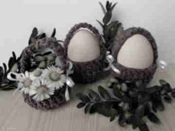 Mini koszyczek na jajko, kpl 4 szt dekoracje arte dania jako, pisanka - osłonka szydełkowy