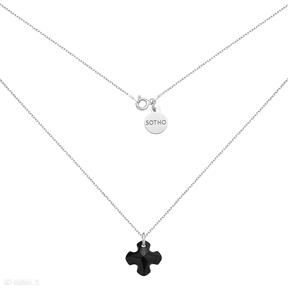 Srebrny naszyjnik z kryształowym krzyżem swarovski® crystal sotho, kryształ, krzyż, zawieszka
