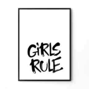 obraz girls rule 50x70 cm B2 pokoik dziecka hogstudio dom, dziecko, plakat, grafika