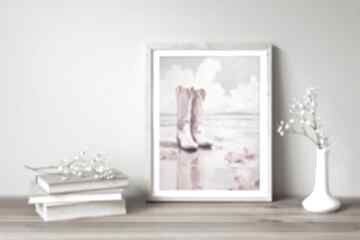 w stylu boho 40x53cm - western retro różowebuty plakaty annsayuri art girl, coastal plakat