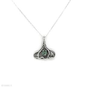 Srebrny miłorzębu z cyrkonią naszyjniki ladyc liść, biżuteria ginkgo, zielony kryształek