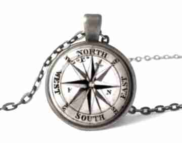 Busola - medalion z łańcuszkiem naszyjniki eggin egg, kompas, marynarski, prezent