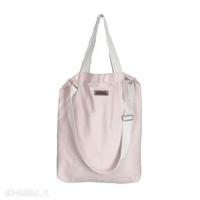 Różowa shopperka pojemna torba na zamek ramię go deco, zapinana, minimalizm