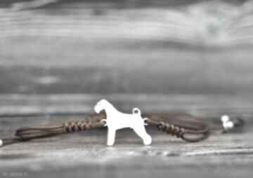 Airedale terrier - bransoletka z psem, srebro 925 pasją i pędzlem at - terier - biżuteria