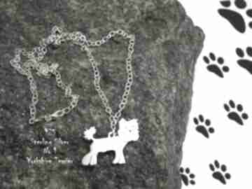 Yorkshire terrier srebro próby 925 naszyjnik nr 1 frrodesign, z psem, rasy psów, rękodzieło