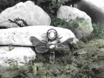 Miedziany wisior z nasion klonu kamieniami #300 wisiorki metal earth nasiona, noski, kamień