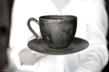 ciemne & srebro 220ml ciepliki filiżanki na kawę, ceramiczna, dla niej, złota ceramika