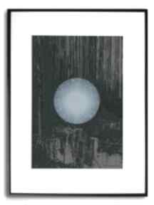 Grafika w ramie niebieski księżyc 30x40 renata bułkszas, z księżycem, koło