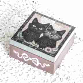 Pudełko drewniane - aaa kotki dwa pudełka mały koziołek, koty, miłość, kociara, dla niej