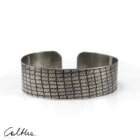 Łuska - mosiężna bransoletka 190111-02 caltha, regulowana, metalowa minimalistyczna