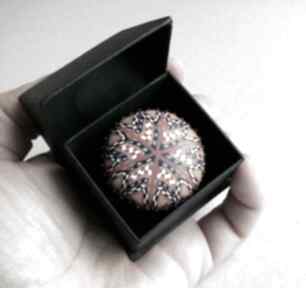 Kaleidoskop, perścień z polymer clay foffaa pierścionek, fimo, duże, geometryczne, kolorowe