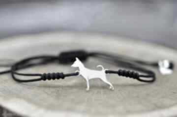 Pinczer miniaturowy - bransoletka z psem, srebro 925 pasją i pędzlem, pies, biżuteria