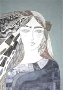 Obraz oryginał na płótnie 100x70 cm - róża pustyni gabriela krawczyk, postać, kobieta, ręcznie