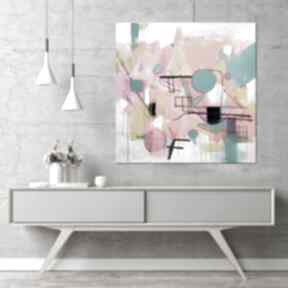 geometryczna kolorowy, żywy abstrkacyjny 60x60 cm na dom annsayuri art, kwadratowy obraz
