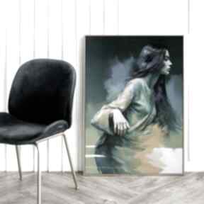 kobieta kolorowa - format 50x70 cm hogstudio plakat, plakaty, dziewczyna, do salonu, abstrakcja