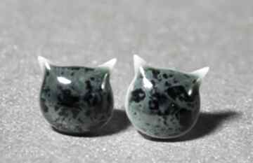 Cats srebro 925 lama art kolczyki, ceramiczne, wkrętki