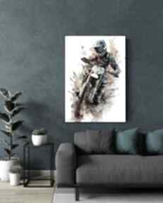 Wyścigi motocyklowe - wydruk na płótnie 50x70 cm B2 dekoracje justyna jaszke motocykl, grafika