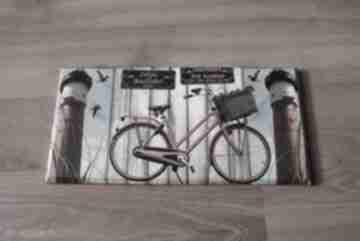 Obrazek decoupage - "rowerem przez świat" dom fabryka optymizmu rower, rowerowy