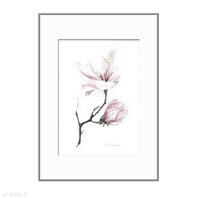 ajan art! Akwarela "Magnolia" ręcznie malowana 30cm x